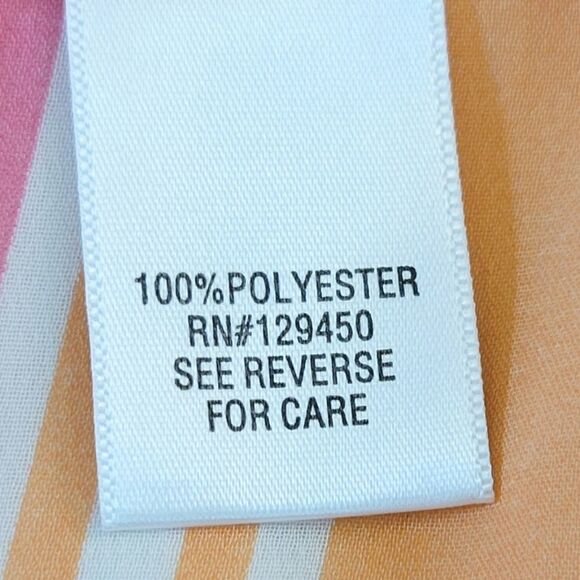 Apt. 9 Pink Striped 1/2 Button Rolled Tab Sleeve Sheer Chiffon Blouse Size MP - Picture 7 of 8